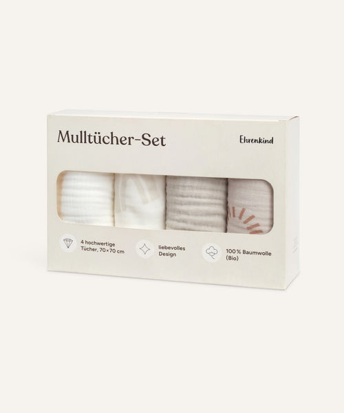Trois Kilos Sept Musselintücher Aus Baumwolle – 3er Pack 70x70 Cm Mit Tier-Motiven