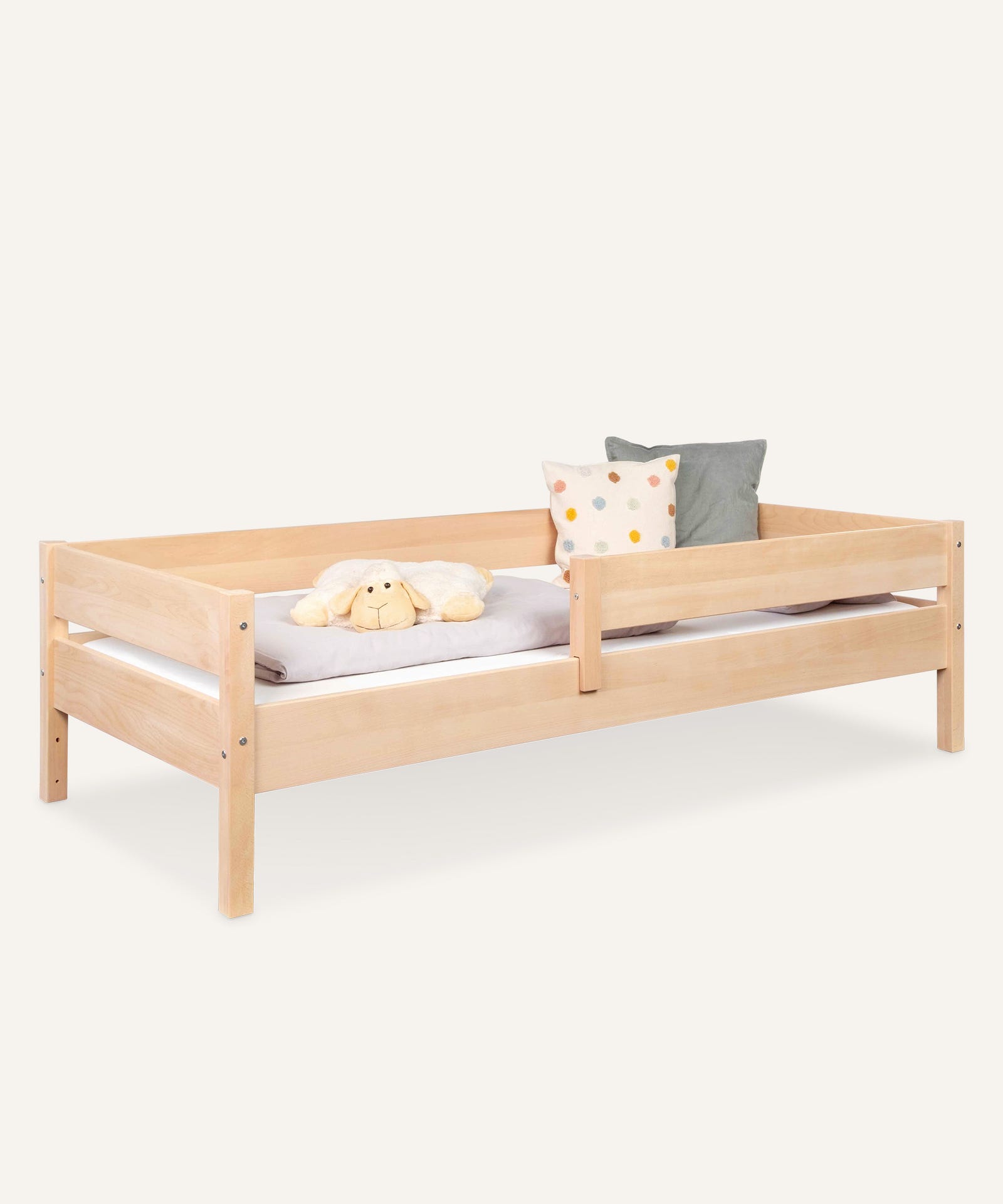 Kinderbett Buche natur 90 × 200 cm.