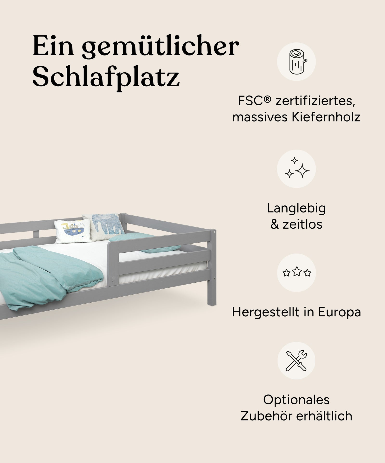 Kinderbett Sona Vorteile.