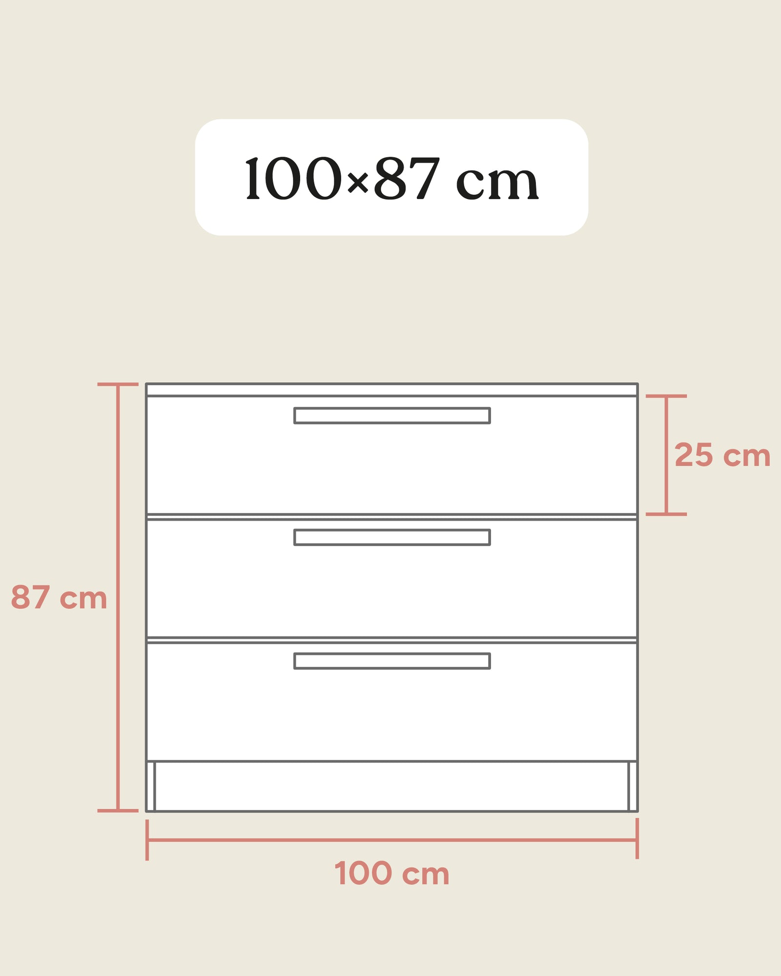 Größengrafik Kommode Frontal.