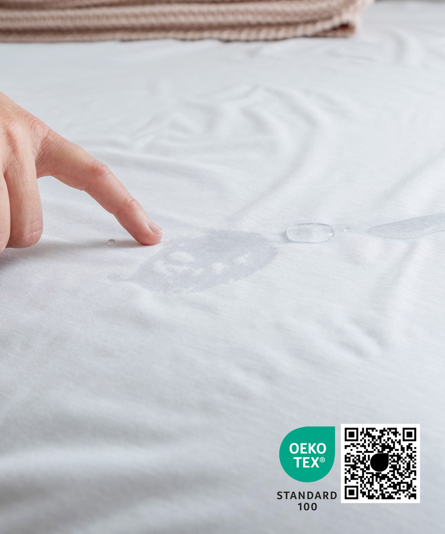 Antibakteriell & milbenhemmend*Die Auflage sorgt für ein hygienisches Umfeld im Bett und eignet sich besonders für empfindliche Baby- und Kinderhaut.|Antibakterielle Matratzenauflage mit Schutz vor Milben