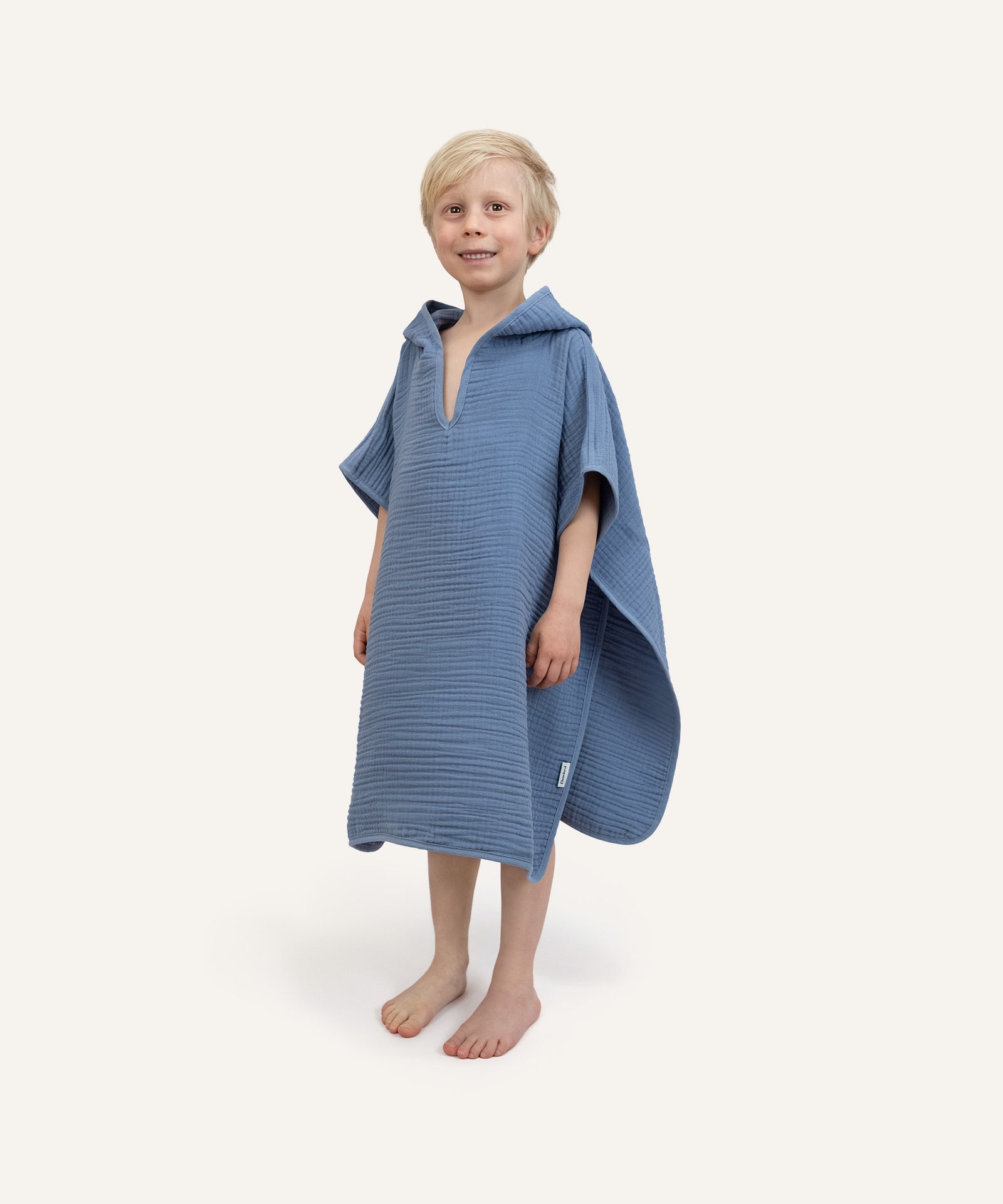 Musselin Badeponcho Jeansblau.