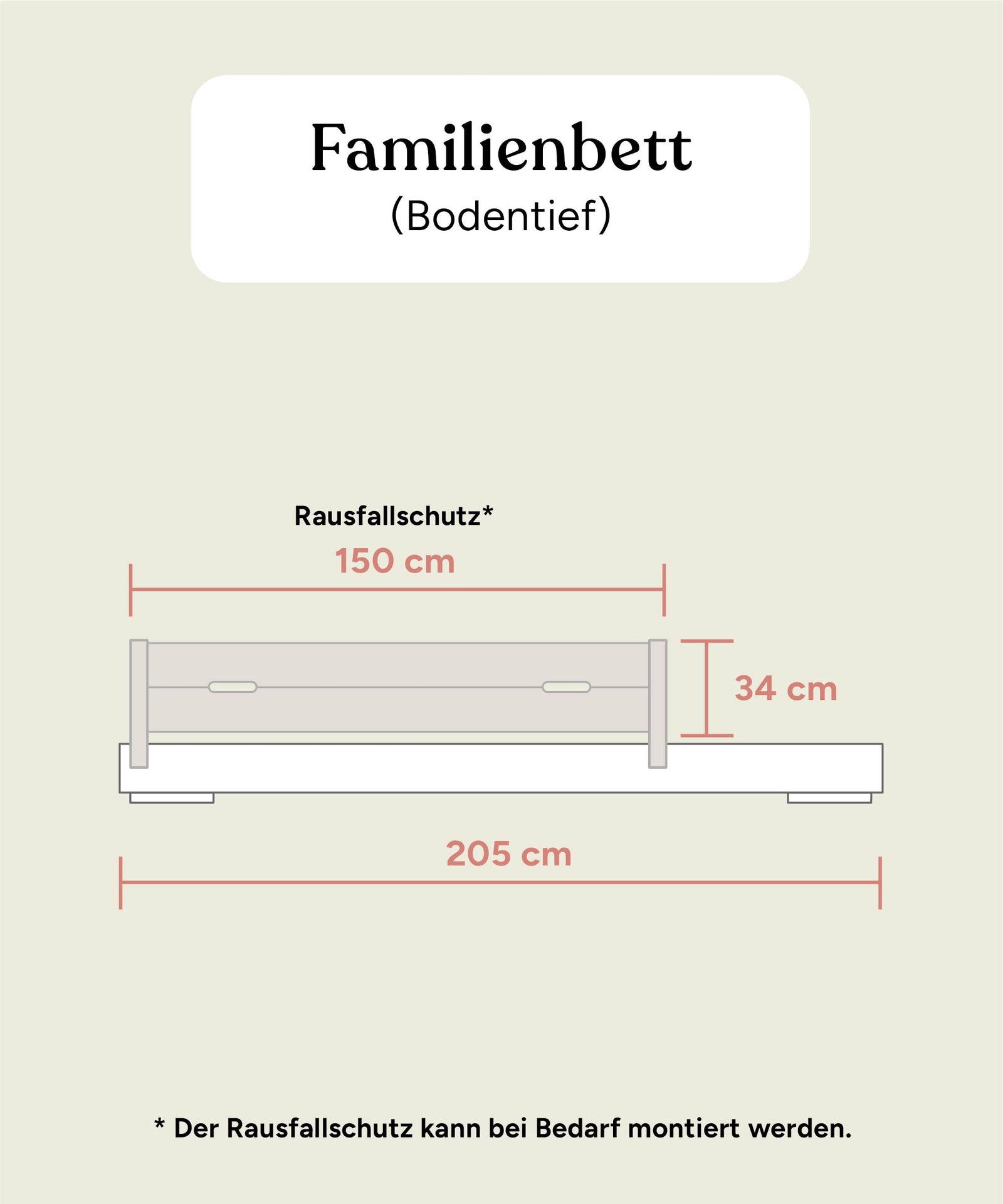 Grafik Familienbett Bodentief