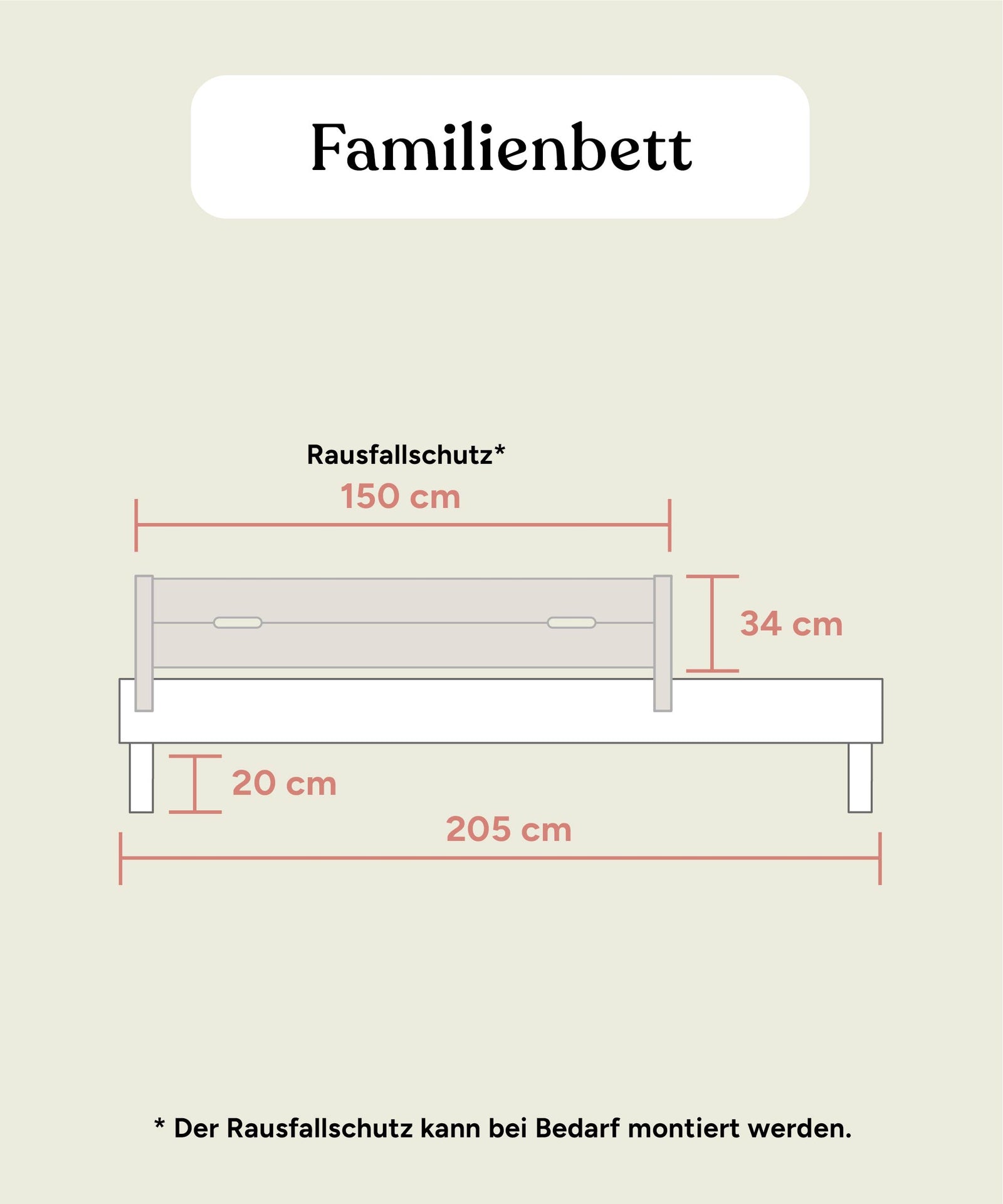 Grafik Familienbett Standardhöhe