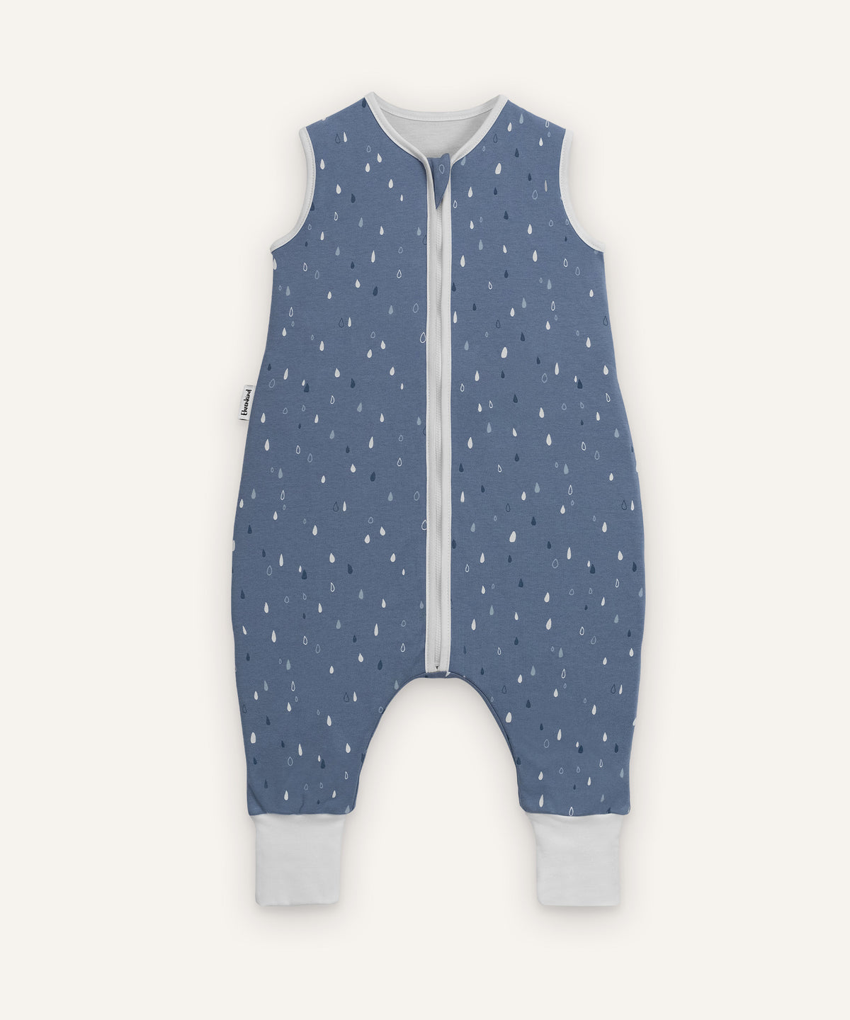 Schlafsack mit Beinen ganzjährig Jeansblau Tropfen.