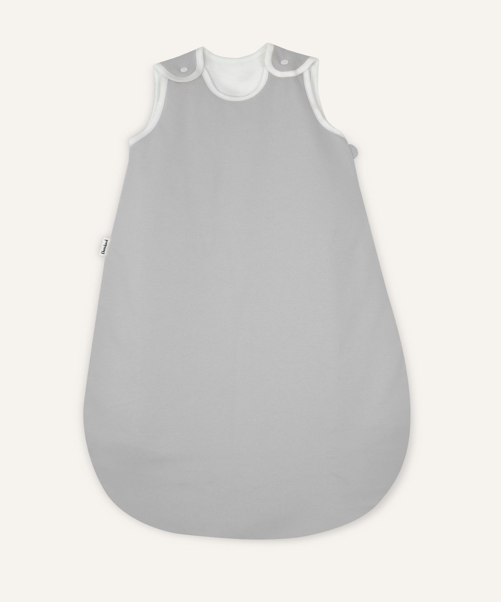 Baby-Schlafsack ganzjährig rund Hellgrau.