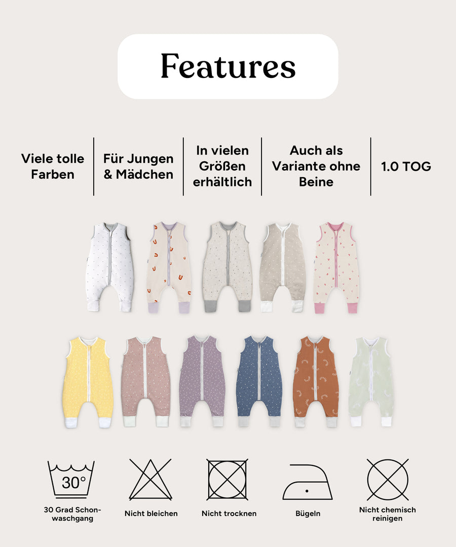 2er-Pack Schlafsack mit Beinen | Sommer 1.0 TOG
