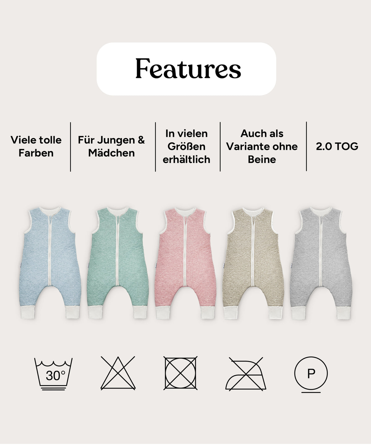 Features Schlafsack Wollwattierung.