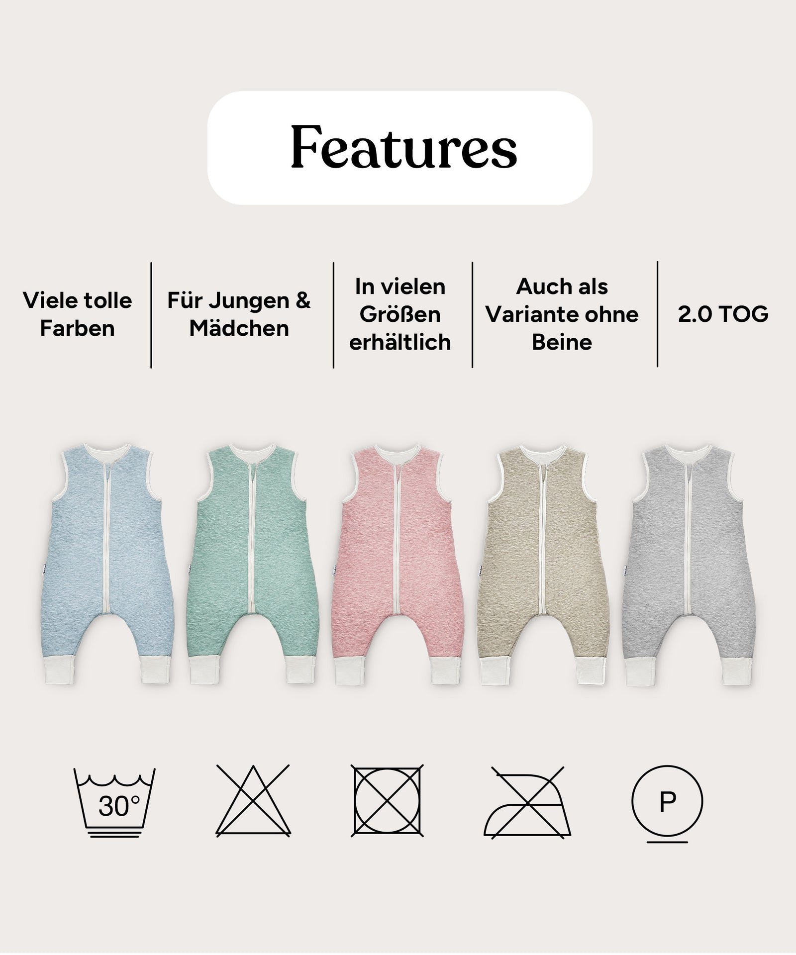 Features Schlafsack Wollwattierung.