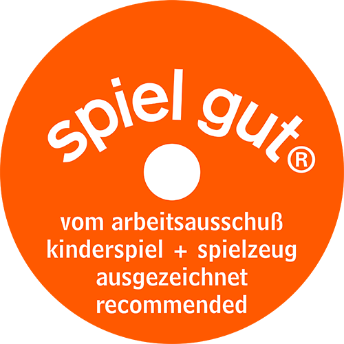 spiel gut®|Das „spiel gut®“-Siegel zeichnet Spielzeug aus, das pädagogisch wertvoll, sicher und kindgerecht gestaltet ist.