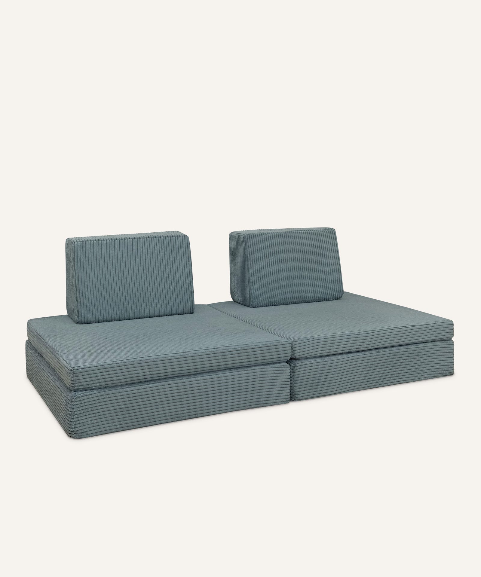 Spielsofa Cord in Blaugrün.