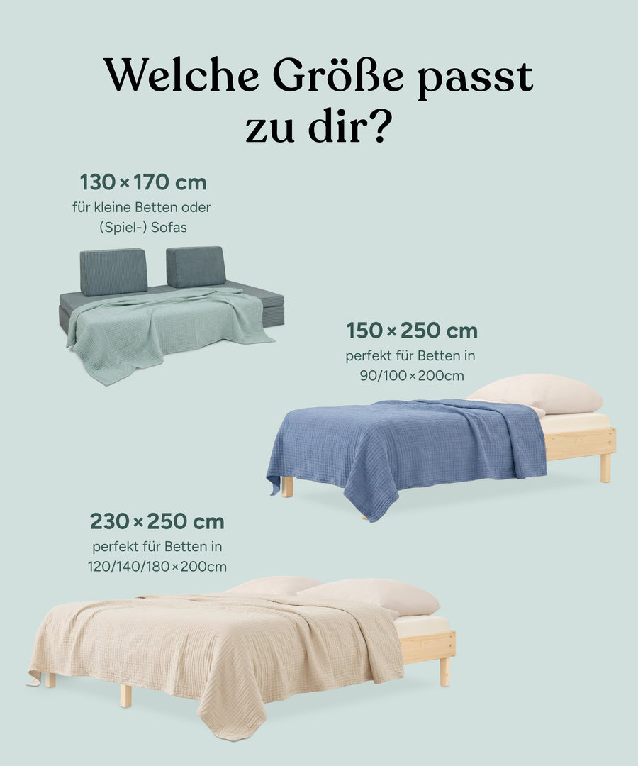 Tagesdecke Größen-Grafik.