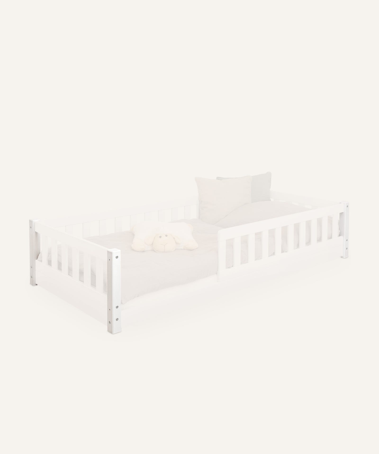 Umbauset zum Bodenbett Kiefer Weiß.