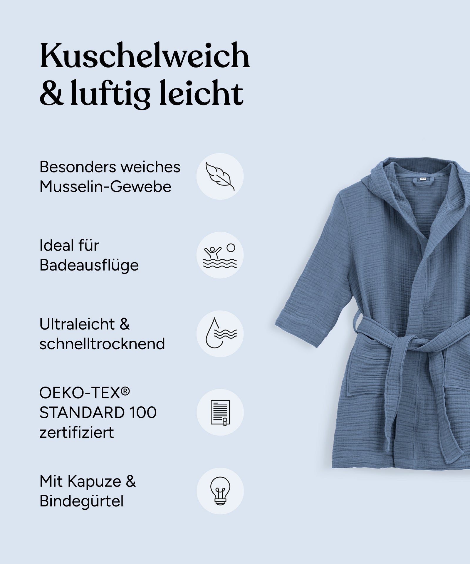 Vorteile Bademantel Musselin.