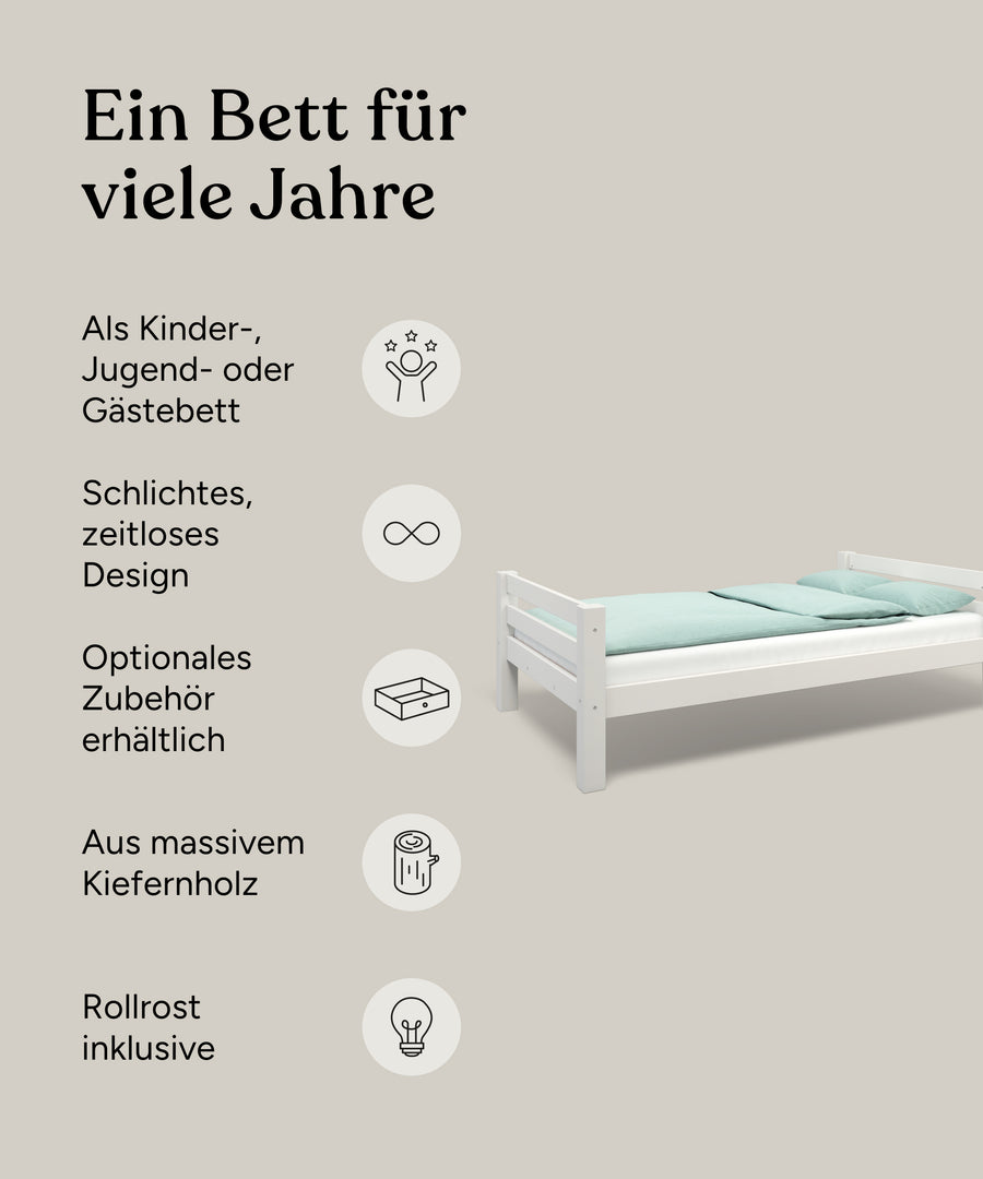 Vorteile Einzelbett Vento Weiß.
