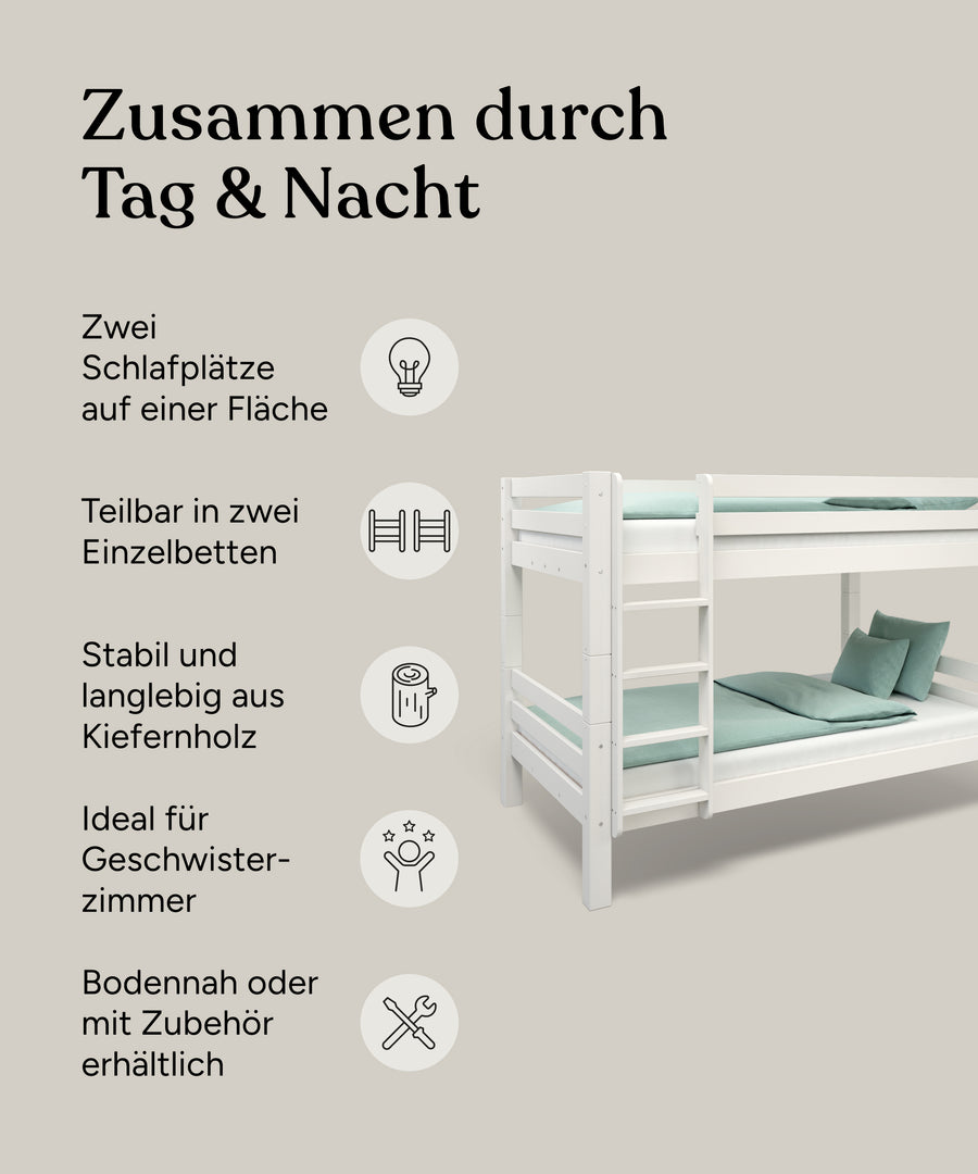 Vorteile Etagenbett Vento Weiß.