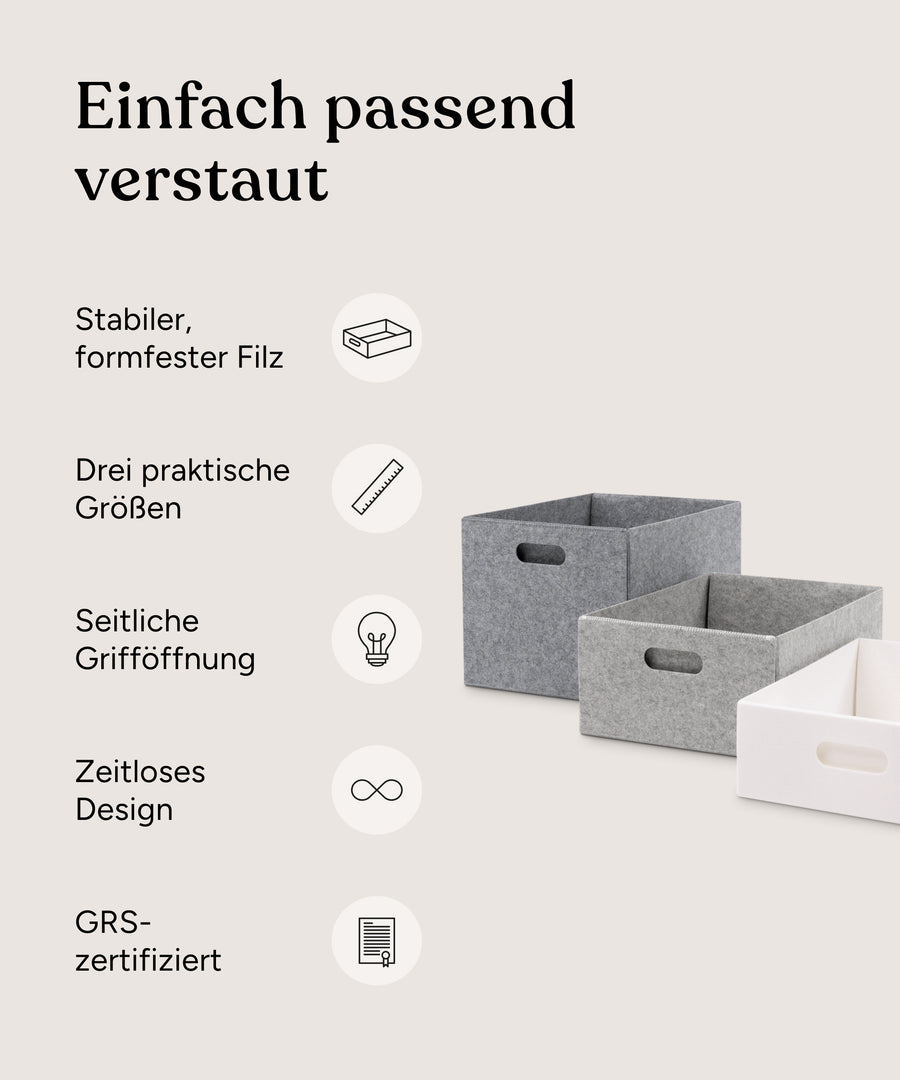 Vorteile der Filzboxen.