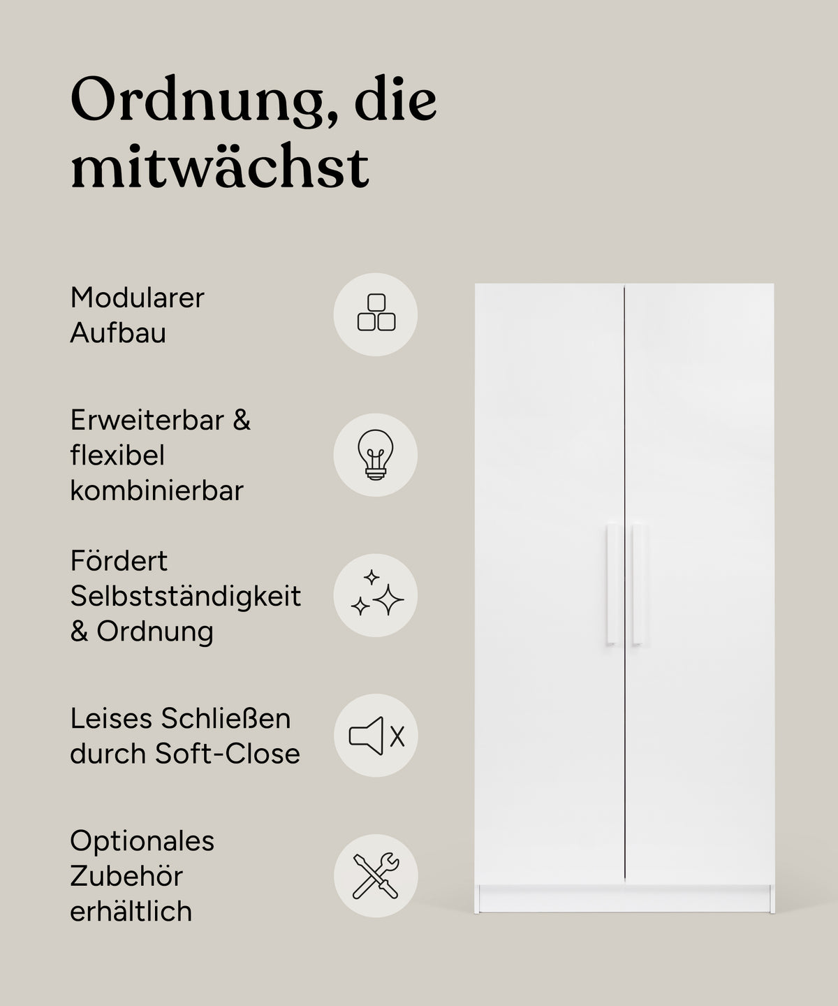 Vorteile Kleiderschrank Linia Kiefer 100 cm.