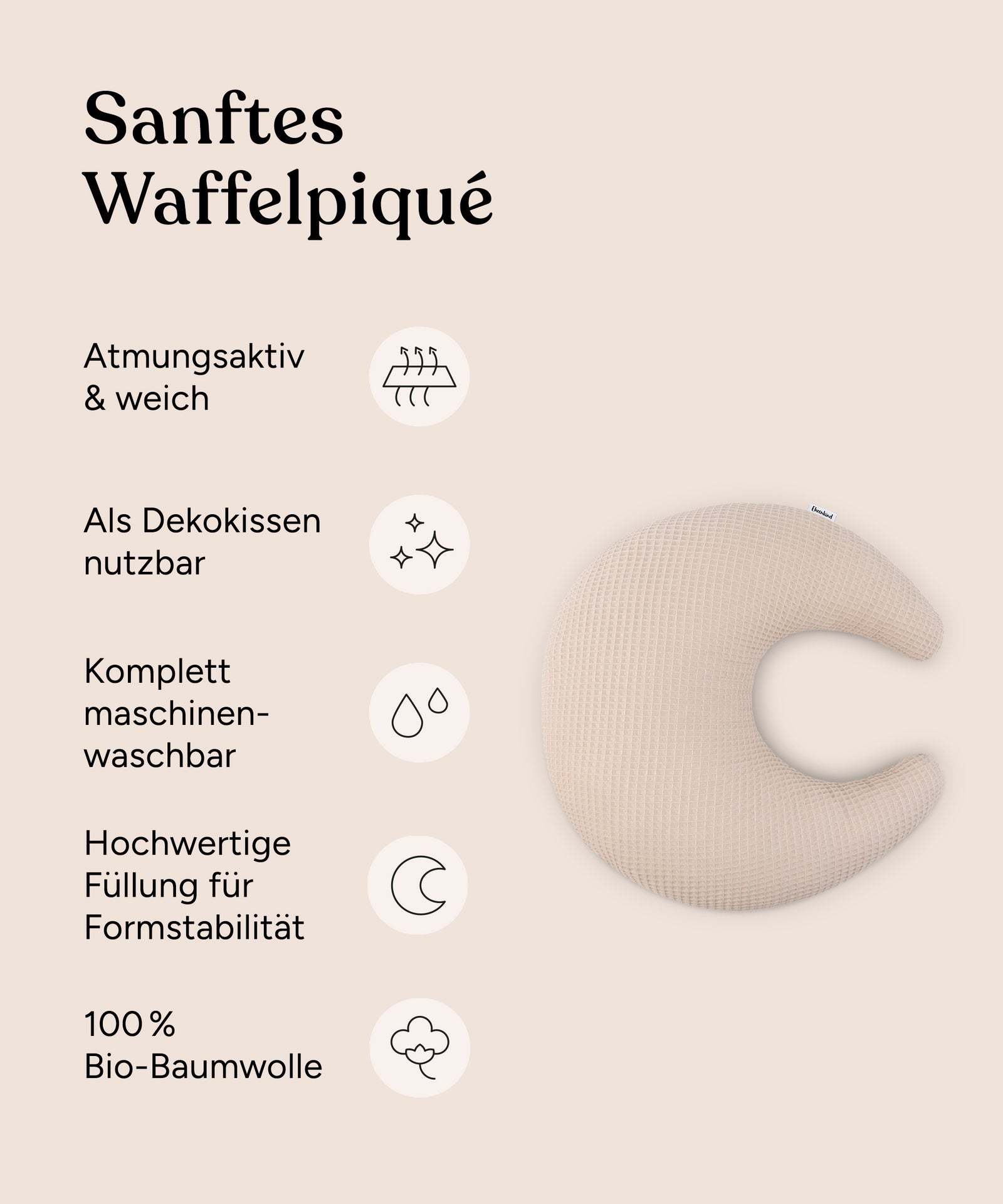 Vorteile Kuschelkissen Mond Waffelpique.