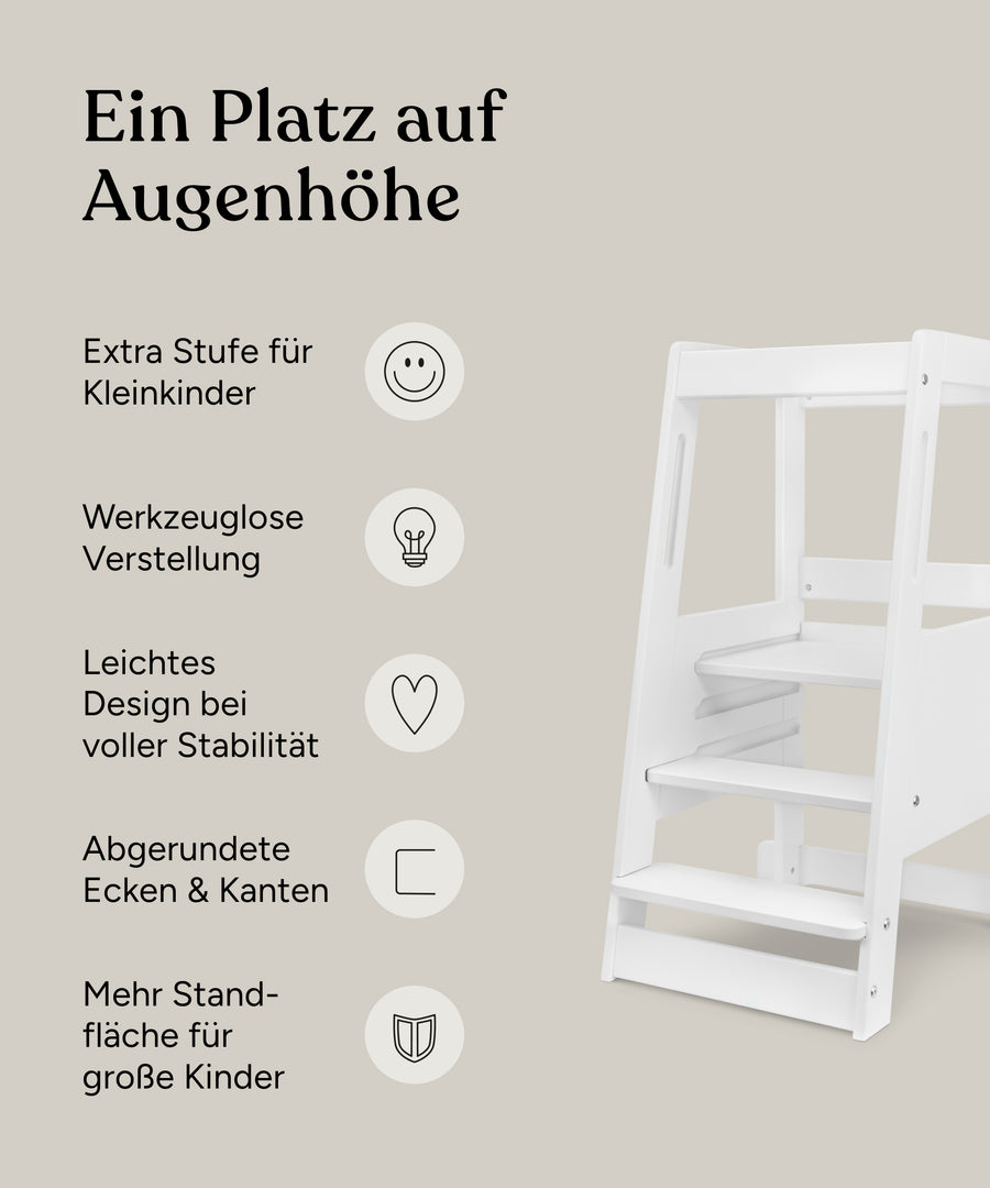 Vorteile Lernturm Buche Weiß