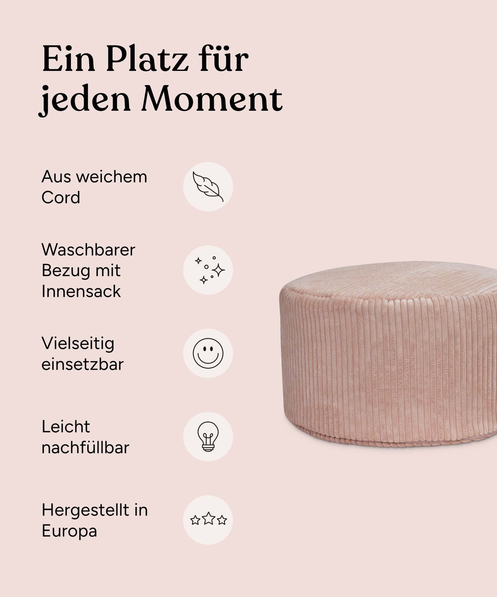 Vorteile Pouf Rund