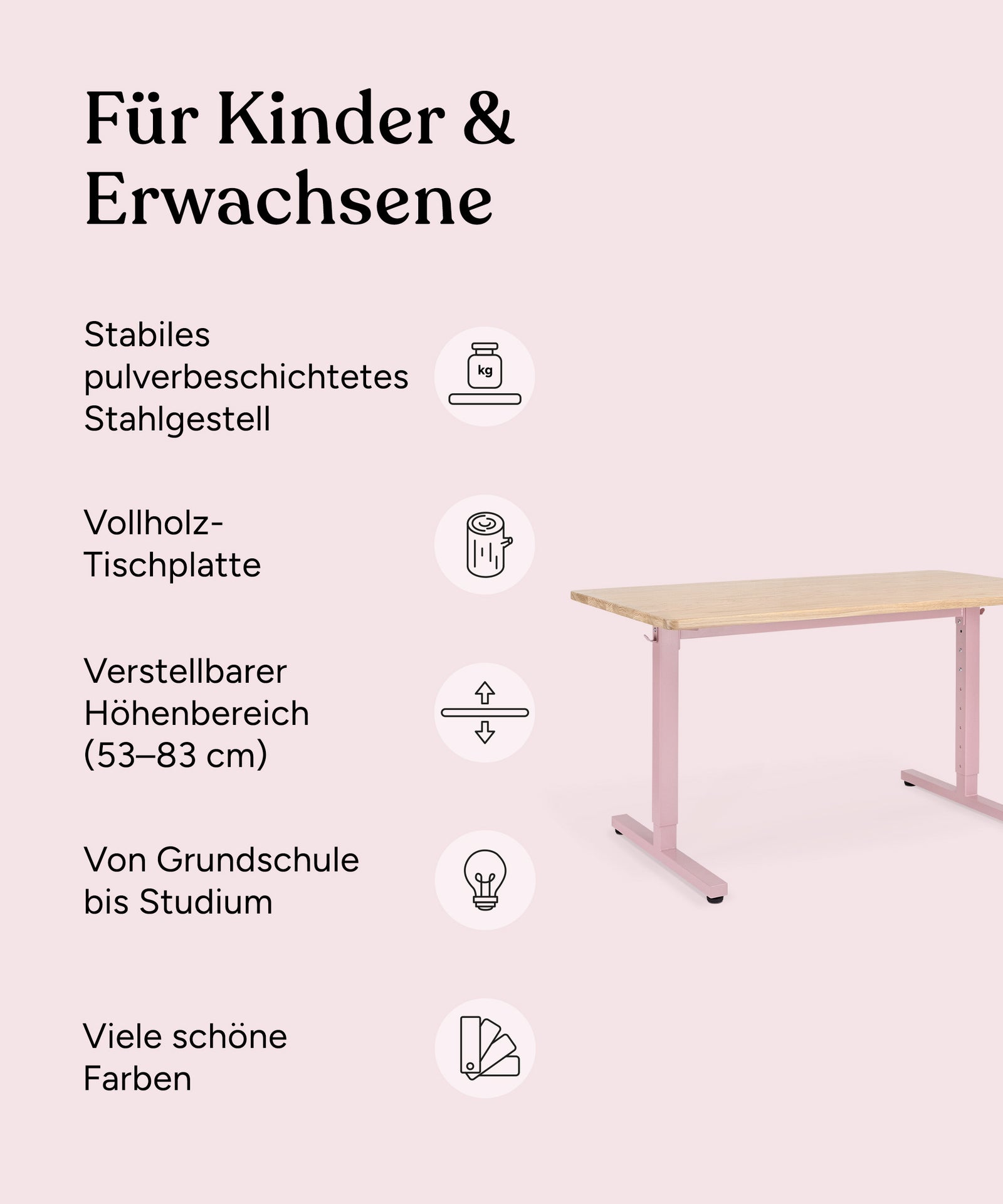 Vorteile Schreibtisch höhenverstellbar Eiche.