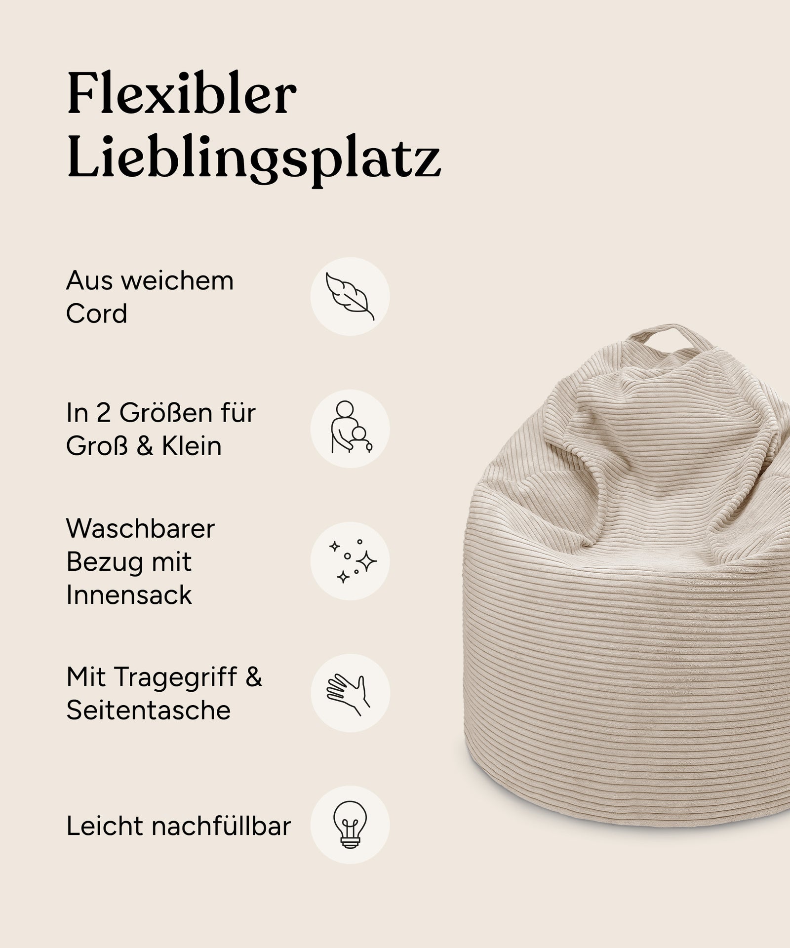 Vorteile Kinder-Sitzsack.