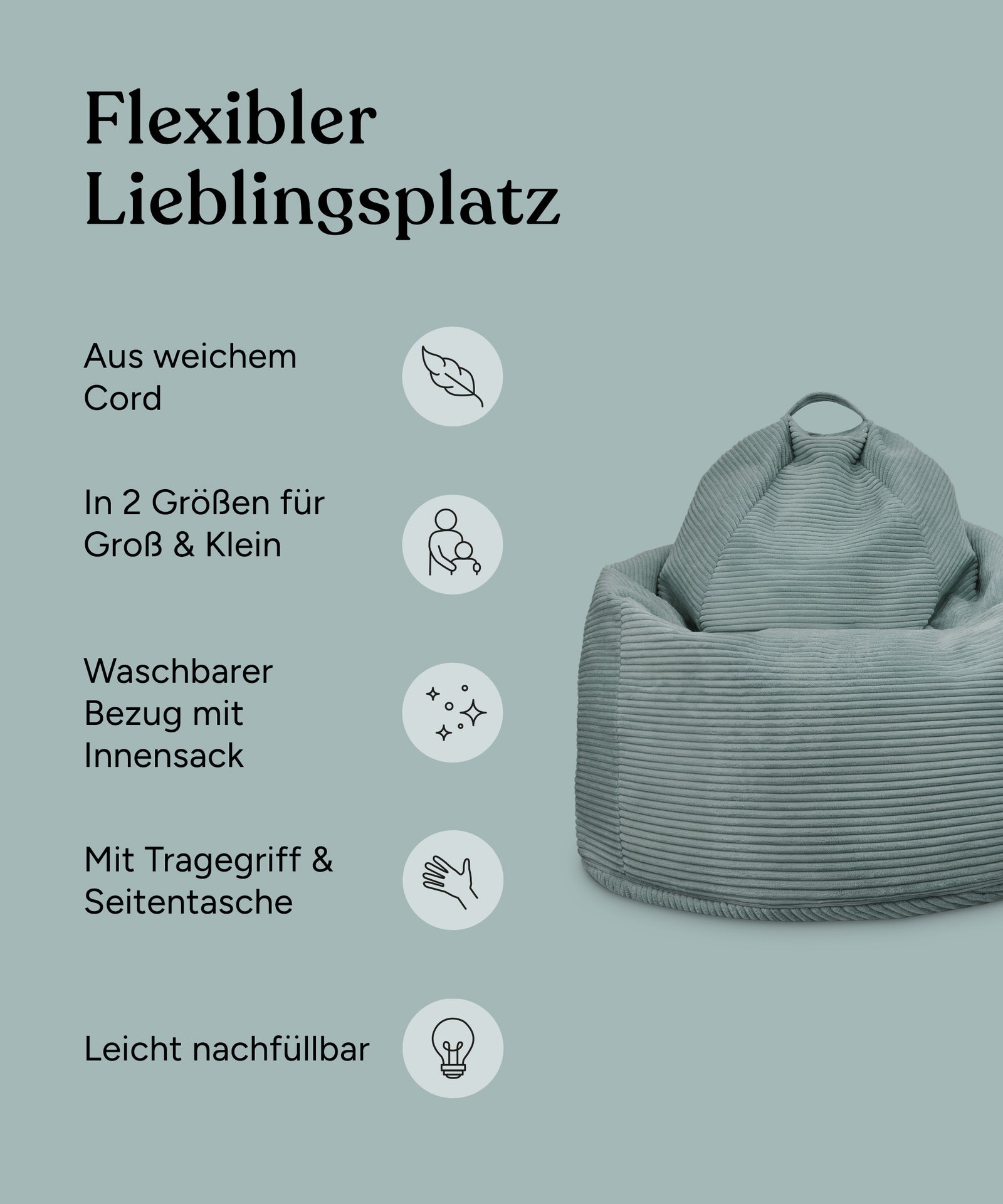 Vorteile Sitzsack XXL.