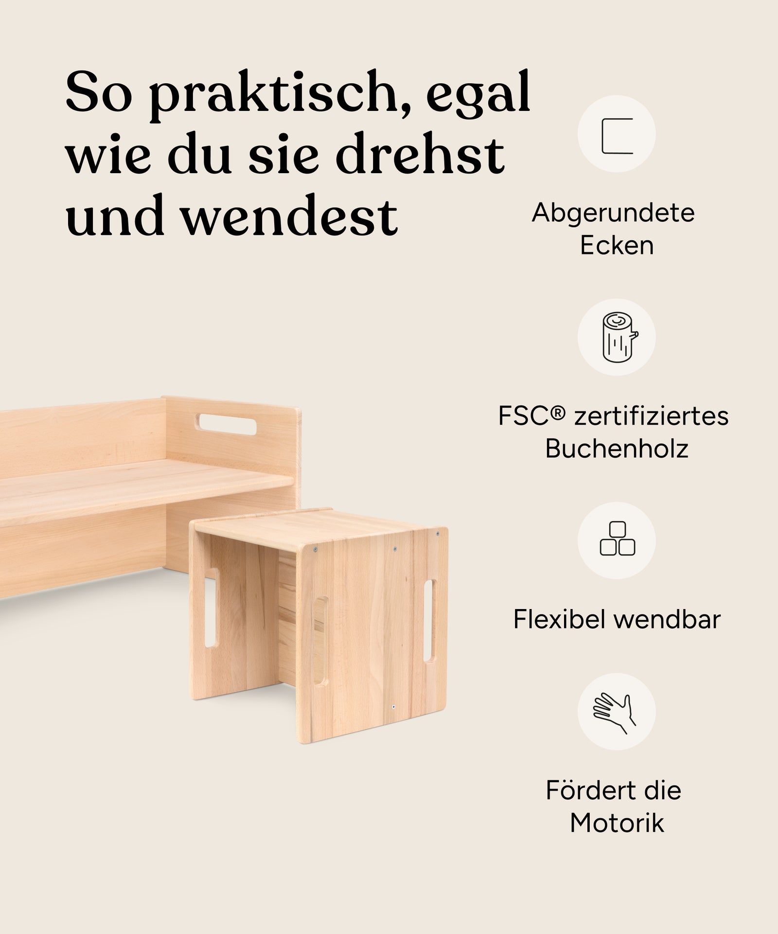 Vorteile Wendehocker und Wendebank Buche.