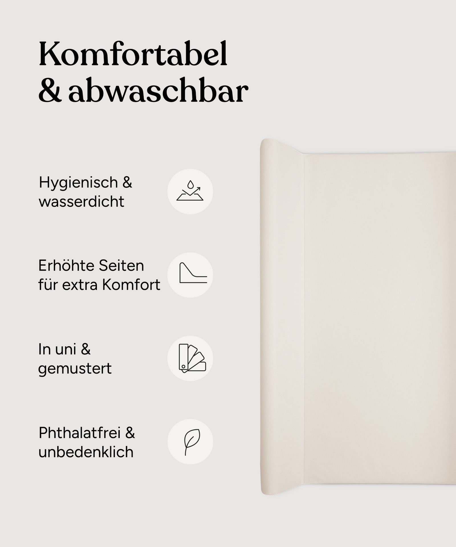 Vorteile Wickelauflage abwaschbar 50x70 cm: