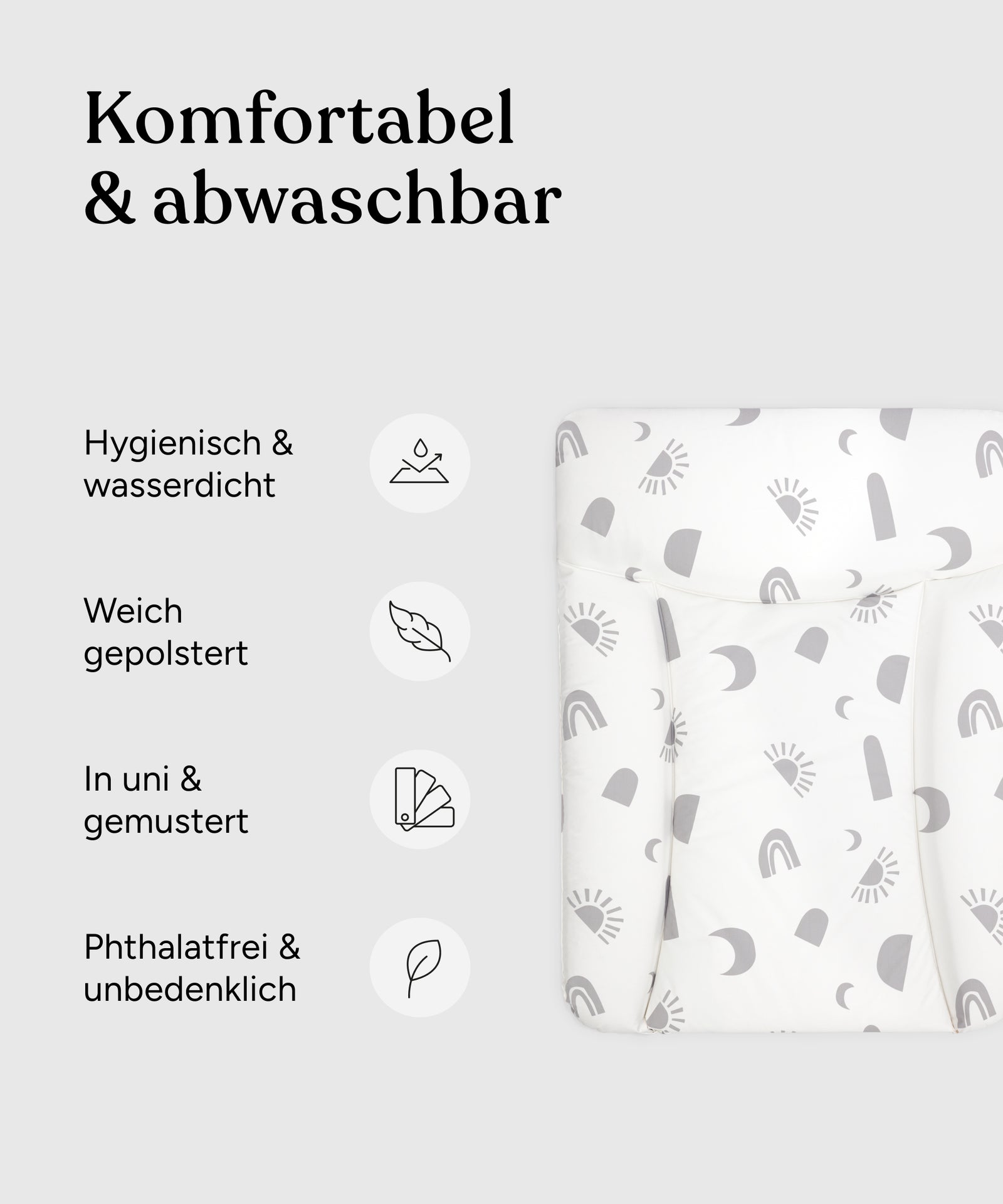 Ehrenkind Vorteile Wickelauflage abwaschbar 50x70cm