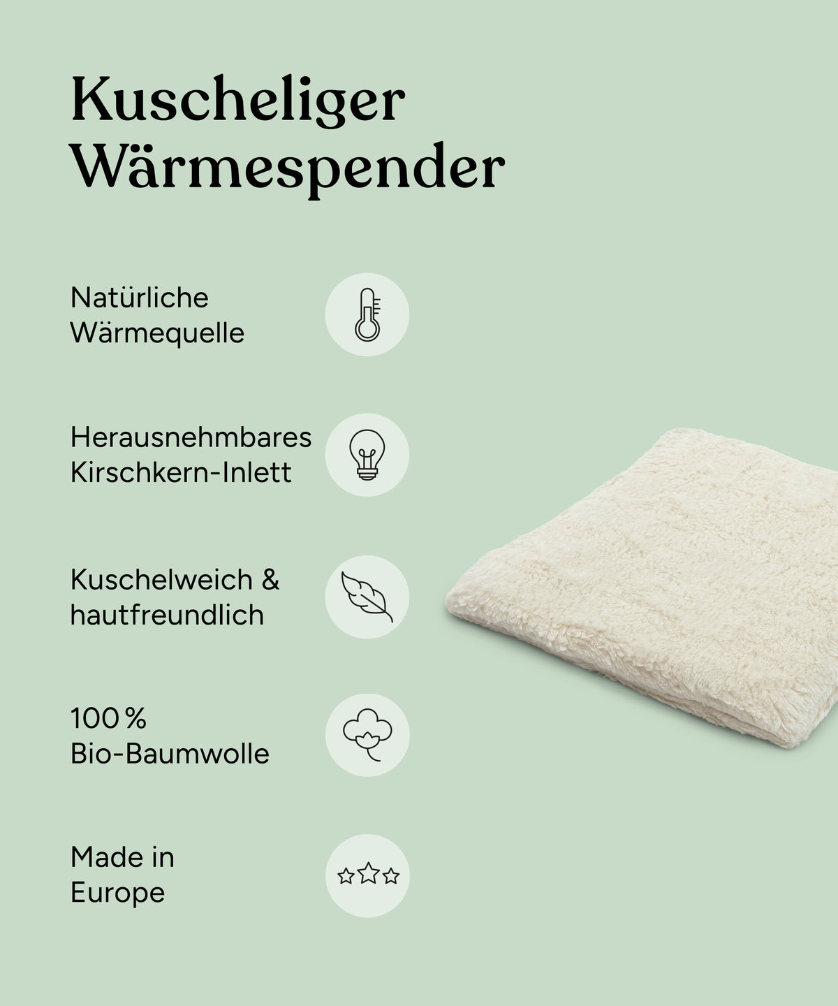 Vorteile von dem Kischkernkissen Quadrat.