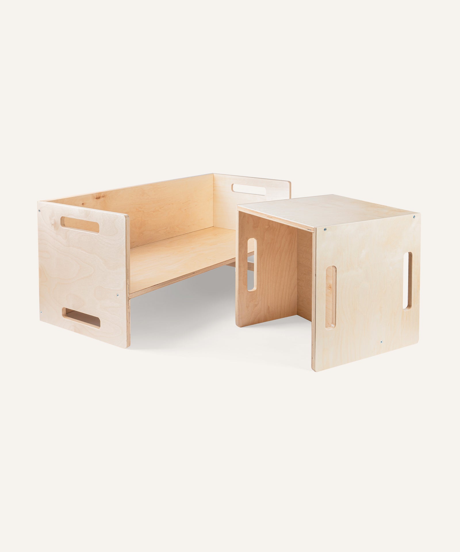 Wendehocker und Wendebank aus Birke.