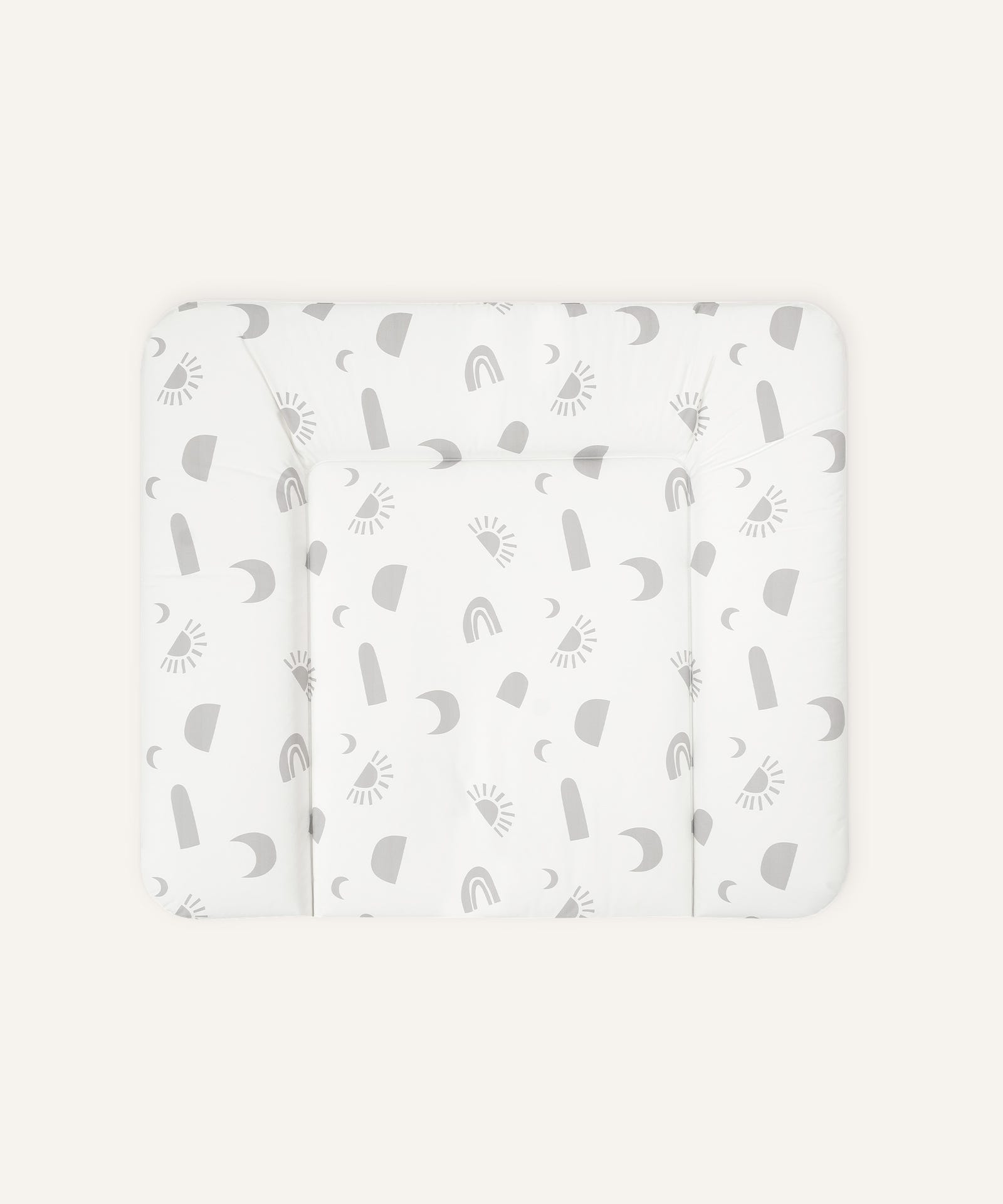 Wickelauflage abwaschbar 72x85 cm Hellgrau gemustert.