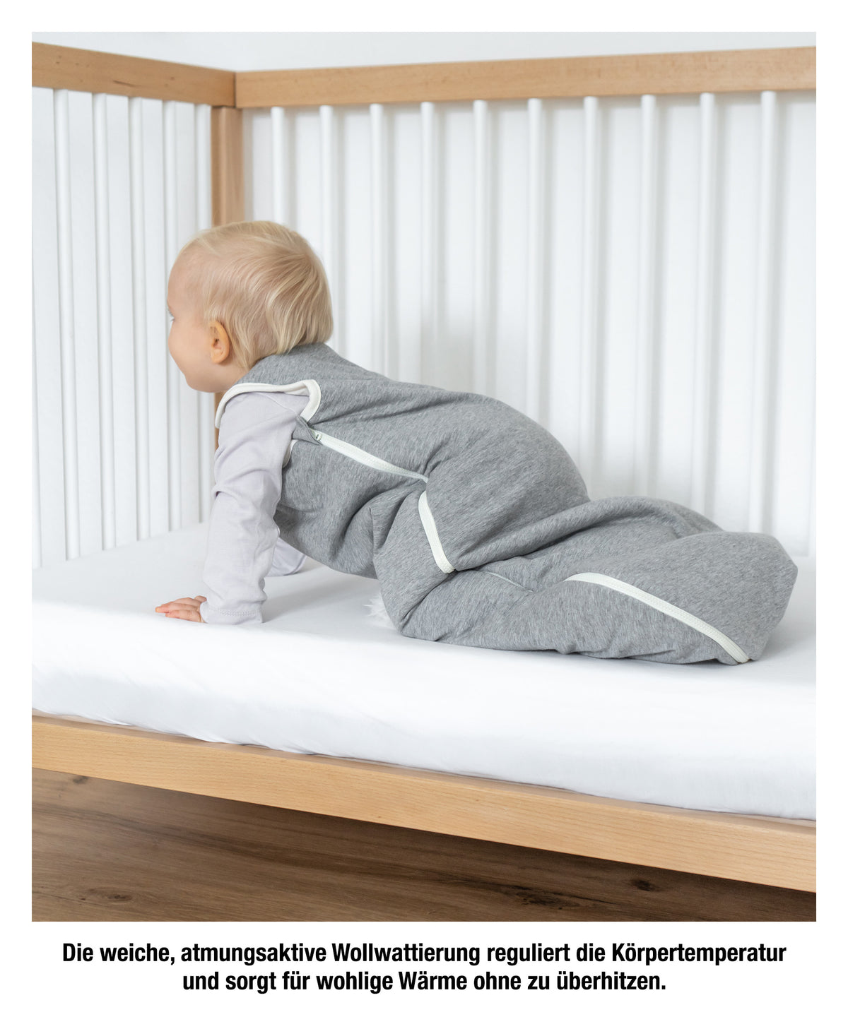 Baby-Schlafsack mit Wollfüllung.