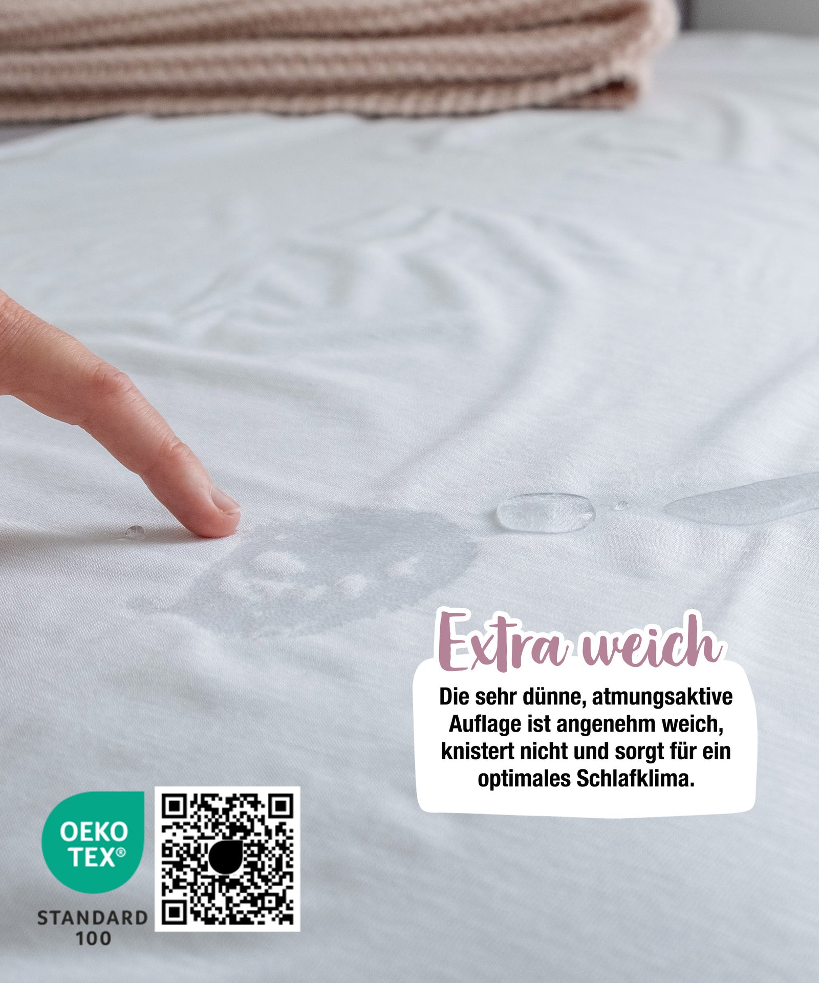 Wasserdichte Matratzenauflage.