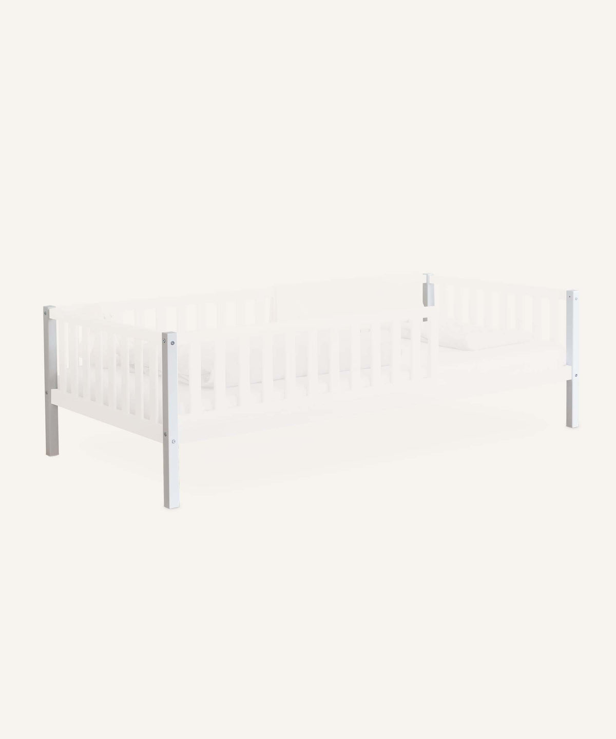 Umbauset zum Kinderbett Buche Weiß.